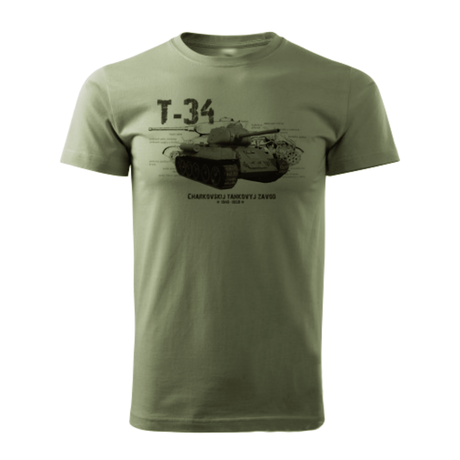 Tank T-34 Tričko - Olivové